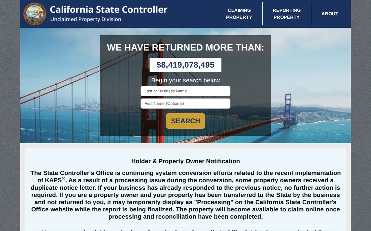 San Fernando residents directory unclaimed property search