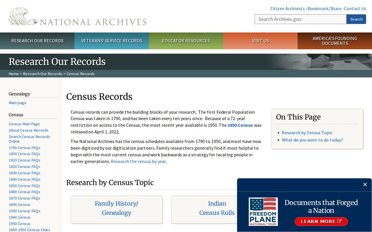 San Fernando previous residents released federal census page