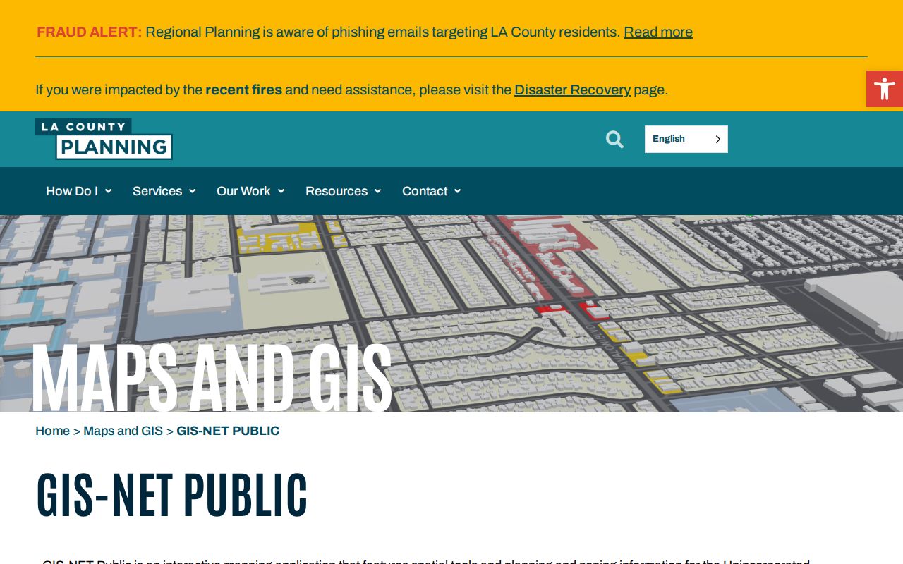 San Fernando street directory GIS-NET parcel and planning map