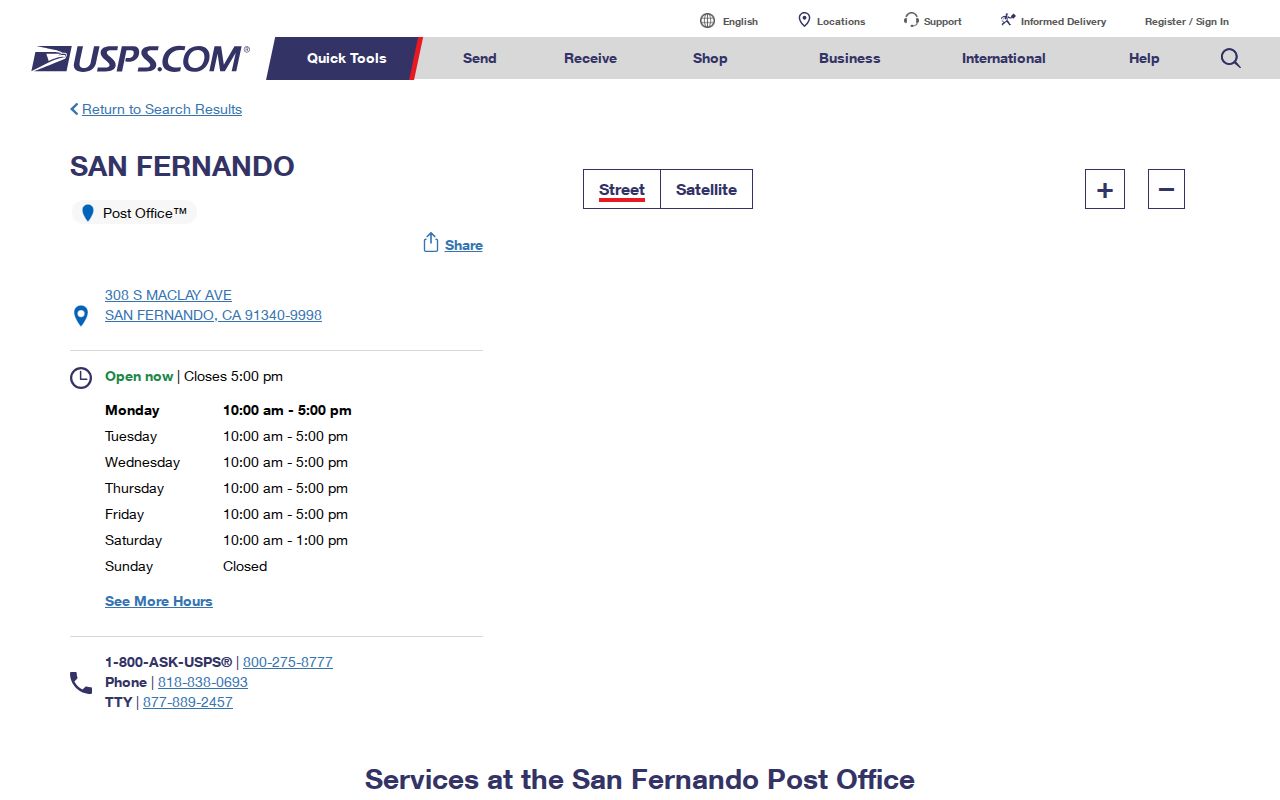 San Fernando ZIP code directory USPS lookup